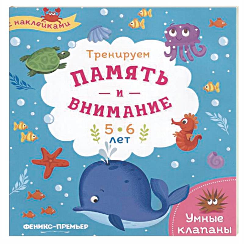 Тренируем память и внимание. 5-6 лет. Книжка с наклейками