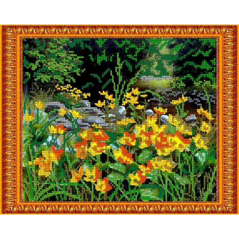 Набор для вышивания бисером №187 «Весенний лес» бисер Чехия 24x19 см