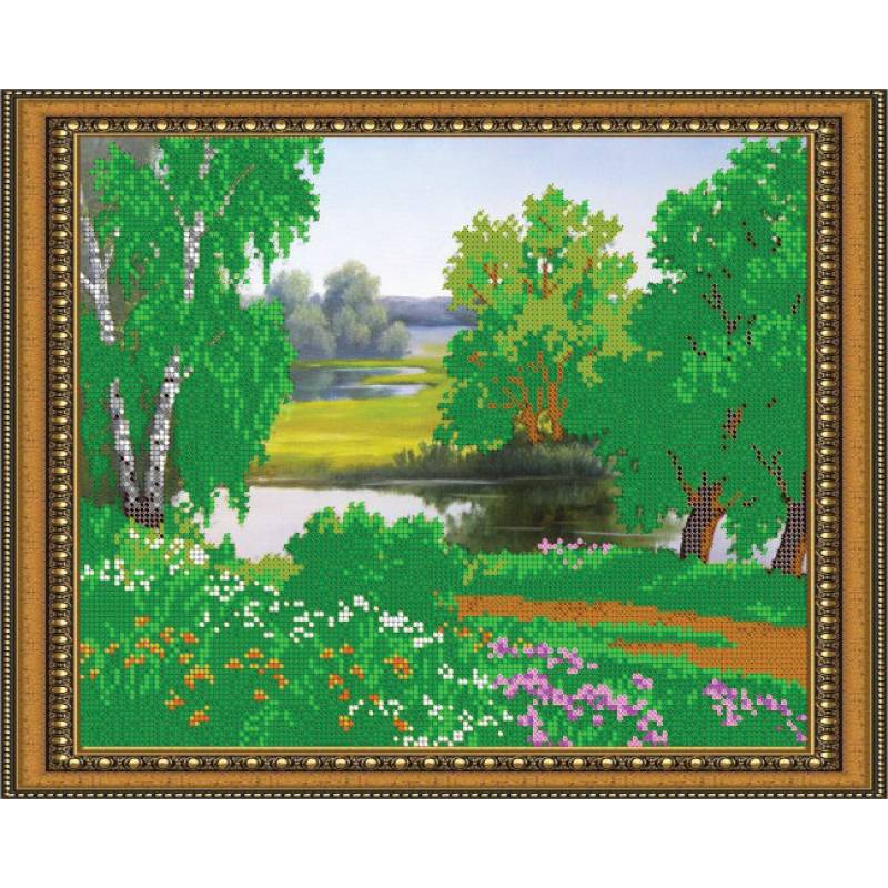 «Светлица» набор для вышивания бисером №323 «Тихая речка» бисер Чехия 30x24см