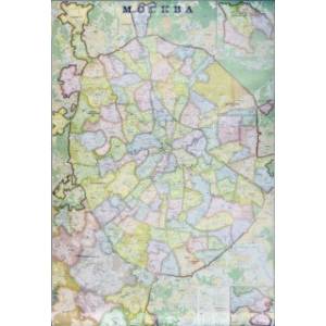 Настенная карта Москвы (1,07х1,57 м, в стиле 'экодизайн')