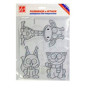 Трафарет для рисования витражными красками 'Жираф и компания' (25С1515-08)