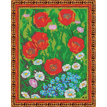 «Светлица» набор для вышивания бисером №270П «Маки» бисер Чехия 19x24см